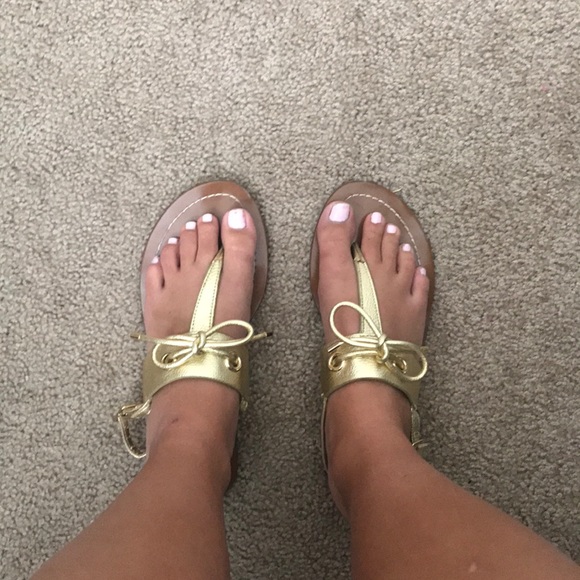 kate spade Shoes - Kate Spade Gold Bow Sandals